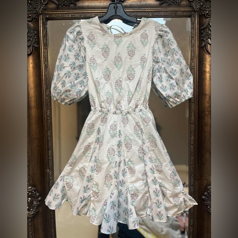 Christian Lacroix Cream Mini Dress with Pastel Floral Print